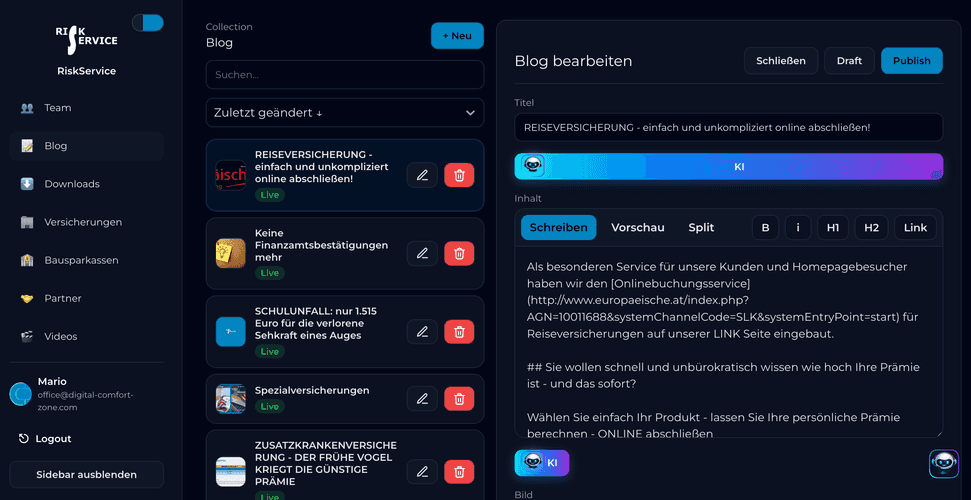 Dein individuelles CMS mit KI-Unterstützung